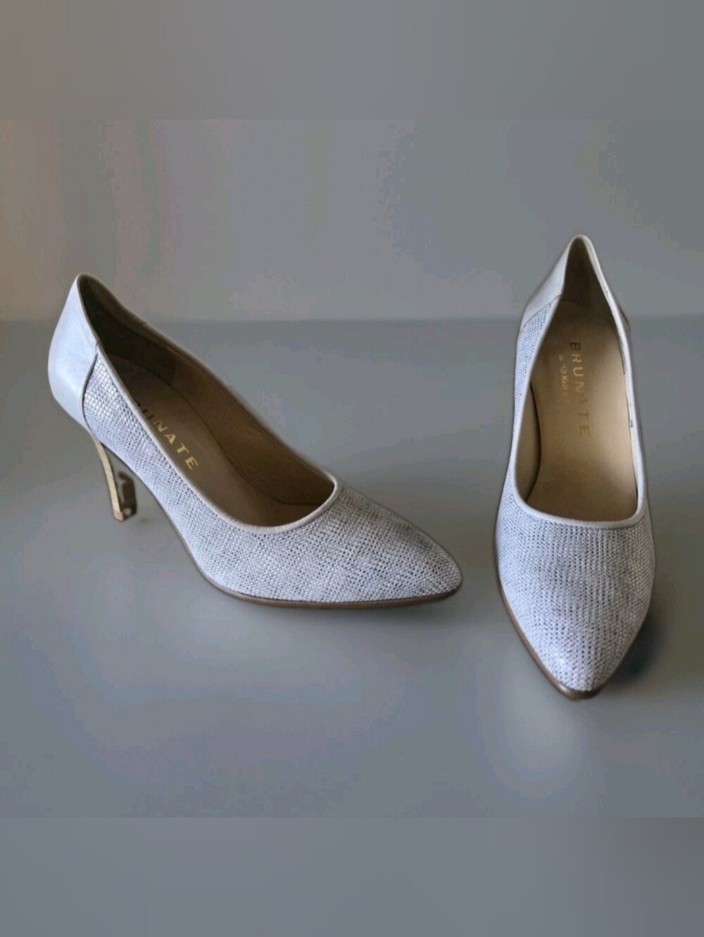 NEW Made In ITALY Brunate Heels In "Moon", 7.5, Neutral, ORIG $325